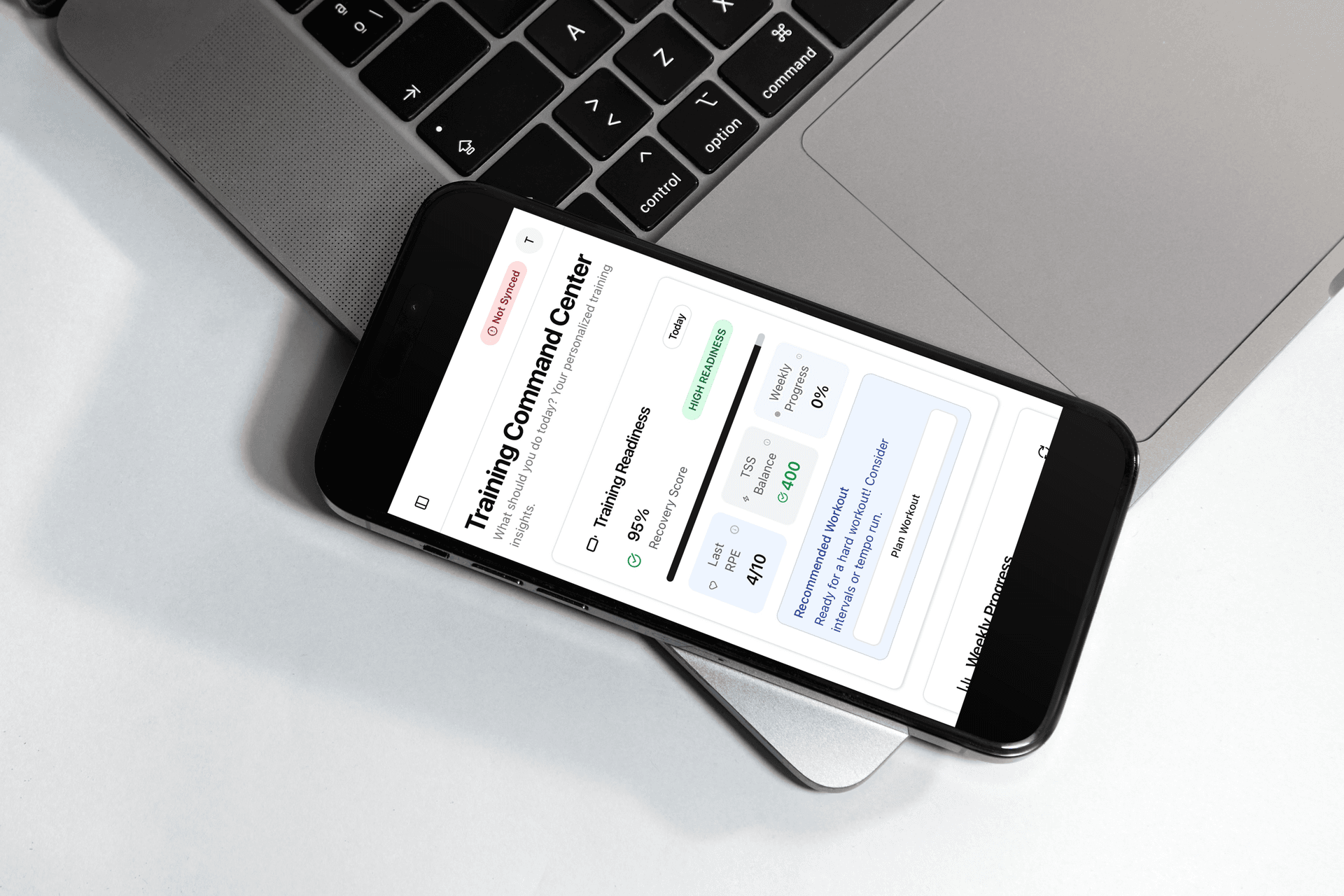 iPhone mockup showing mobile dashboard interface